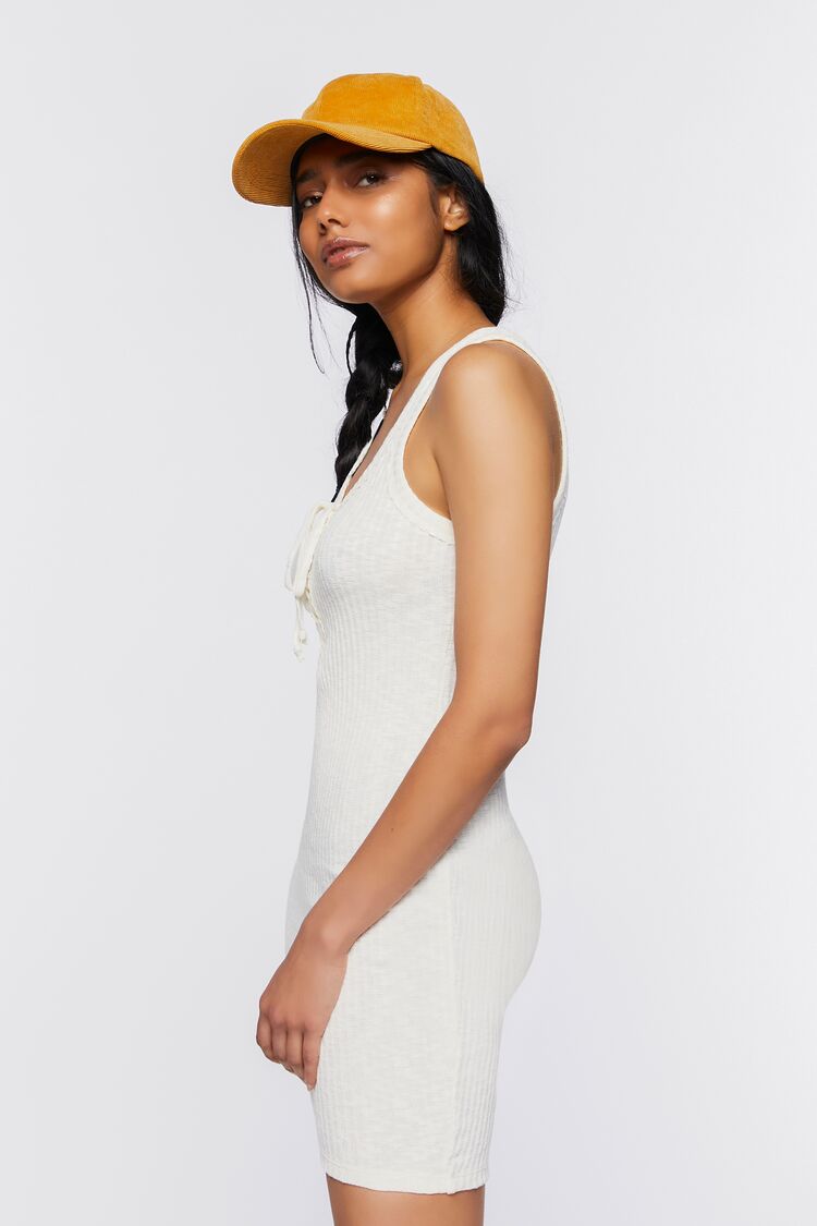 Women Bodycon Lace-Up Mini Dress in Vanilla,  XS FOREVER 21 on sale 2022 2