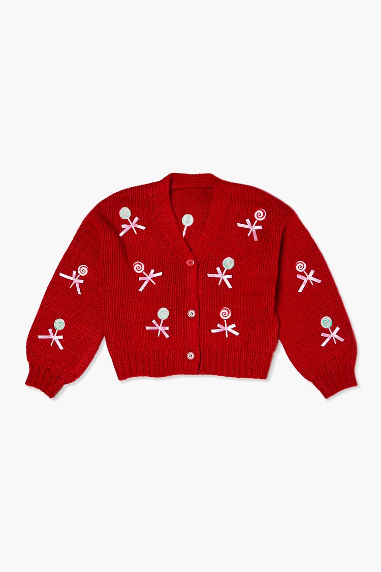 Girls Lollipop Cardigan Sweater (Kids) in Red,  9/10 (Girls on sale 2022