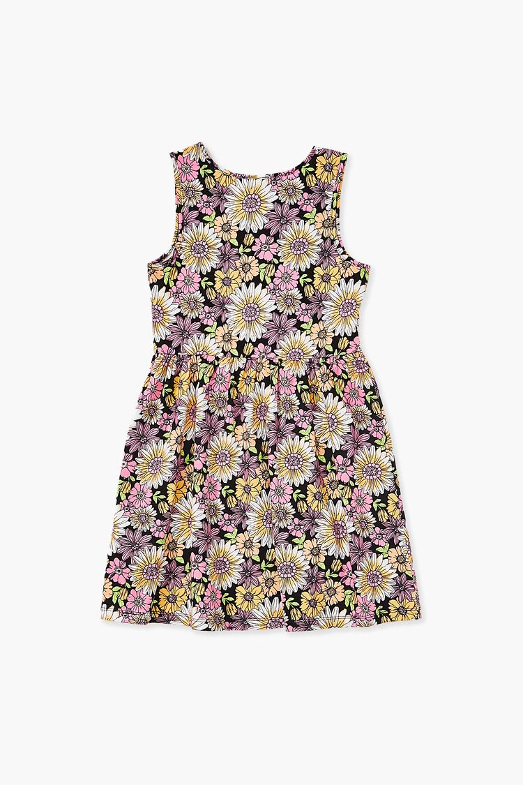 Girls Floral Print Dress (Kids) in Black,  13/14 (Girls on sale 2022 2