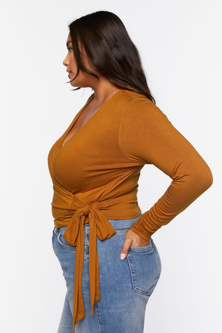 Women’s Plunging Wrap Top in Ginger,  0X Ginger on sale 2022 2